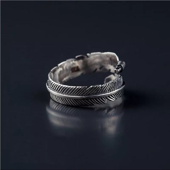 sterling silver vintage feather ring - Picture 3 of 3
